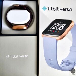 Fitbit versa rose gold with burgundy and lilac straps included